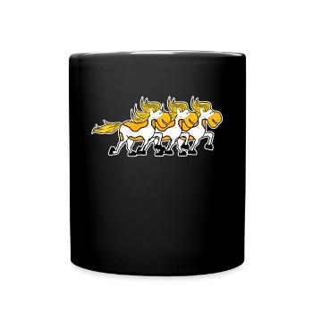 Foals Horses Horse love Horse fool Icelandic horses - Full Colour Mug - black - Front