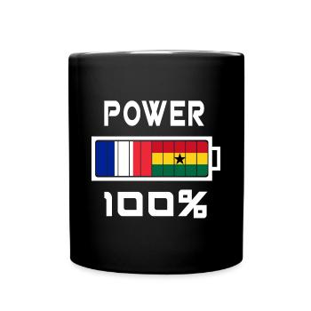 Ghana and France feed 100% - Full Colour Mug - black - Front