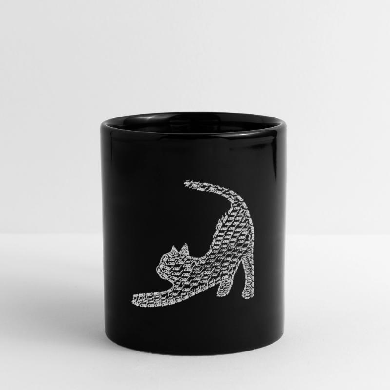 Schrift muster, gestreckte Katze, hell Tasse einfarbig