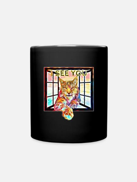 Le lynx avec sa perspective - Mug uni - noir