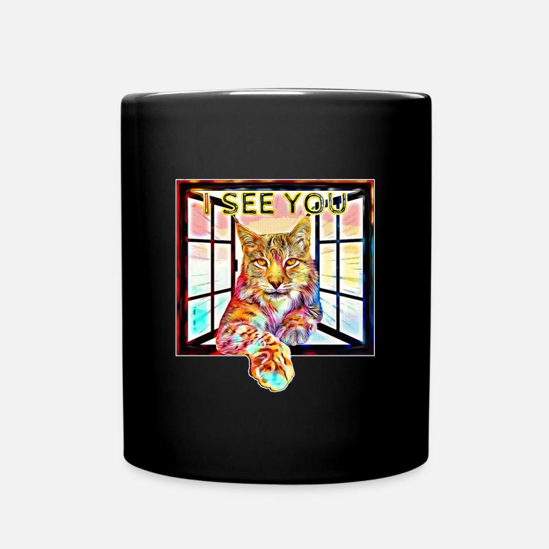 Der Luchs mit seinem Durchblick - Tasse einfarbig - Schwarz