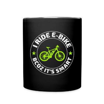 E-Bike Electric-Bike E-Cyclist Bicycling Rider - Full Colour Mug - black - Front