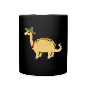 Tacosaurus Taco Dinosaurier Lustig Wortspiel Kind - Tasse einfarbig - Schwarz - Vorne