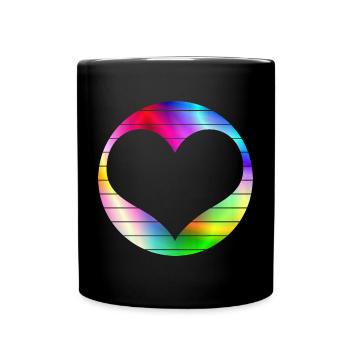 Rainbow Heart Love LGBT - Mug uni - noir - Devant