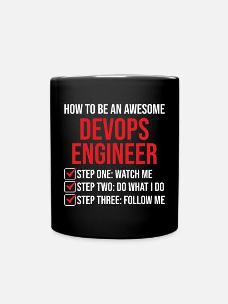 DevOps Engineer Motivation Quote T-Shirt - Full Colour Mug - black