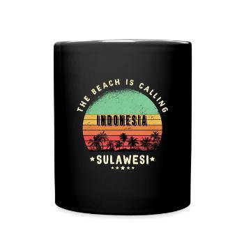 Sulawesi Indonesien Strand Design - Tasse einfarbig - Schwarz - Vorne
