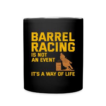 Barrel Racer Racing Reiten Reiten Rennen Rodeo - Tasse einfarbig - Schwarz - Vorne