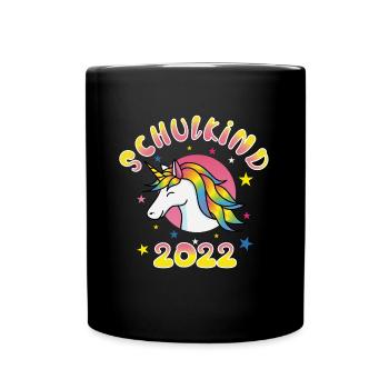 Funny Schoolchild 2022 Unicorn School Gift - Full Colour Mug - black - Front
