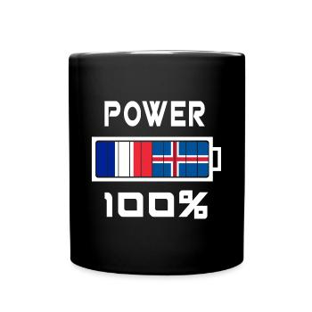 L'Islande et la France alimentent 100% - Mug uni - noir - Devant