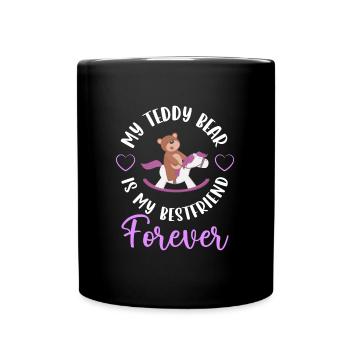 Teddy Child Sweet Stuffed Animal - Full Colour Mug - black - Front