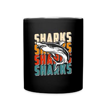 Grand requin blanc plongeur prédateur océanique - Mug uni - noir - Devant