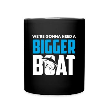 Grand requin blanc Requin Poisson Nage - Mug uni - noir - Devant