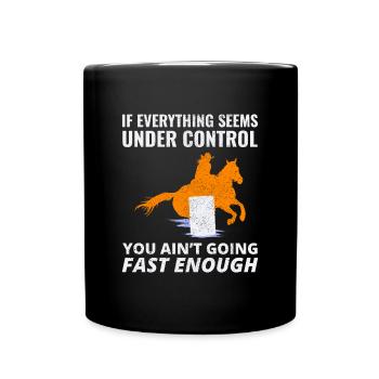 Barrel Racer Rodeo Racing Horse Riding Race Lustig - Tasse einfarbig - Schwarz - Vorne