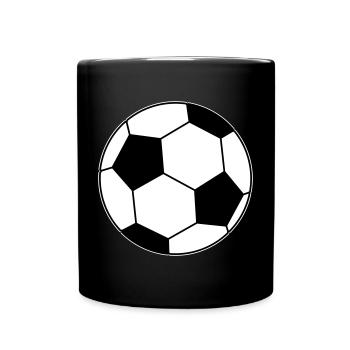 Fußball Ball  - Tasse einfarbig - Schwarz - Vorne