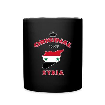 Syrien Original 100% Flaggen Design - Tasse einfarbig - Schwarz - Vorne