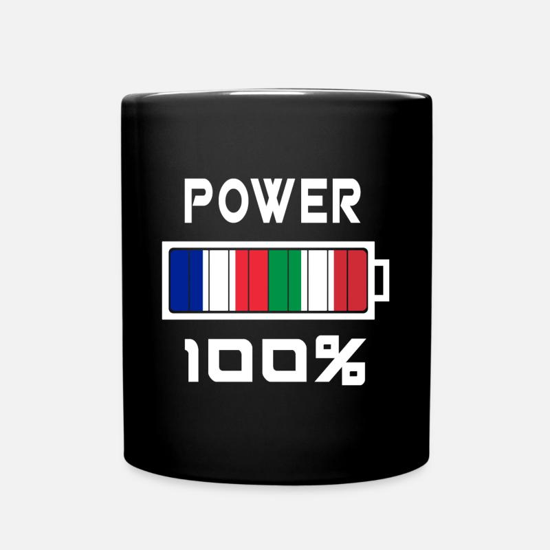 Italien und Frankreich sind an der Macht - Tasse einfarbig - Schwarz