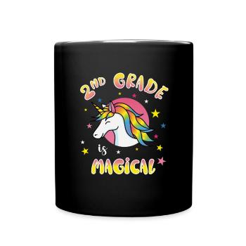 2nd Grade Is Magical Unicorn School Gift - Full Colour Mug - black - Front