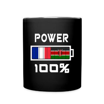 Kenia und Frankreich ernähren sich zu 100% - Tasse einfarbig - Schwarz - Vorne