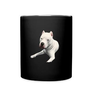 Dogo Argentino Dog Watercolor Art Illustration - Full Colour Mug - black - Front