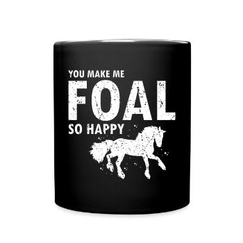 Cydesdale Reiter und Zugpferd Designs - Tasse einfarbig - Schwarz - Vorne