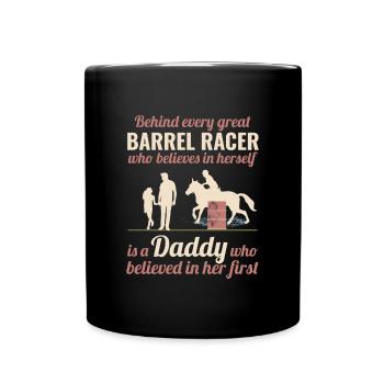 Barrel Racer Racing Horse Riding Papa Vatertag - Tasse einfarbig - Schwarz - Vorne