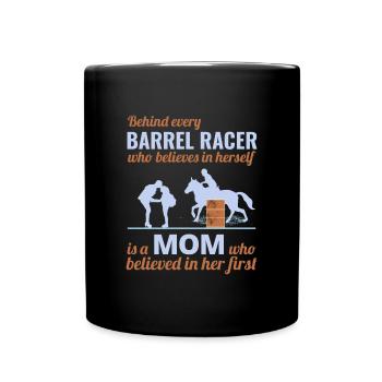 Barrel Racer Racing Horse Riding Mama Mütter Tag - Tasse einfarbig - Schwarz - Vorne