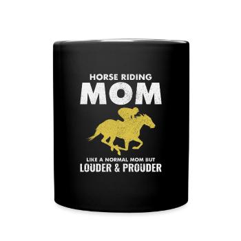Barrel Racer Racing Horse Riding Mama Mütter Tag - Tasse einfarbig - Schwarz - Vorne