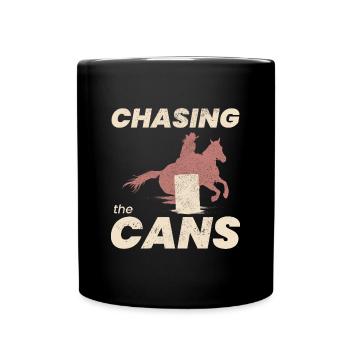 Barrel Racer Rodeo Racing Reiten Lustig - Tasse einfarbig - Schwarz - Vorne