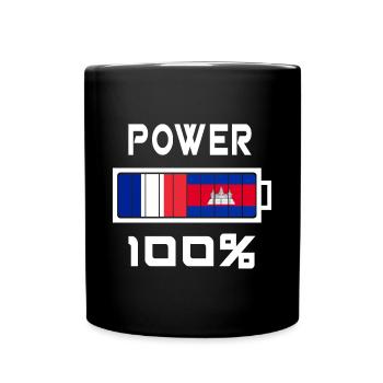 Le Cambodge et la France alimentent 100% - Mug uni - noir - Devant