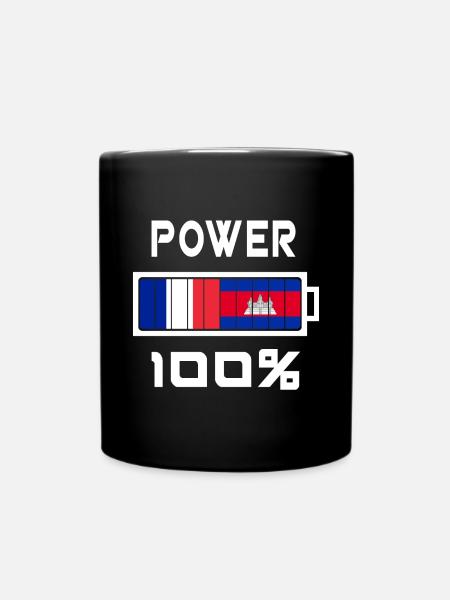 Le Cambodge et la France alimentent 100% - Mug uni - noir