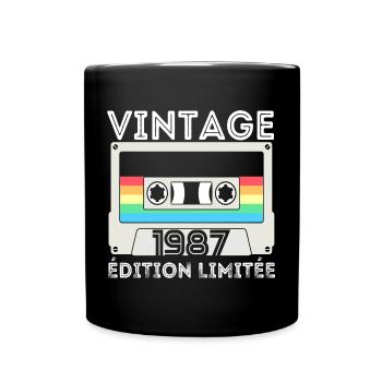 Vintage 1987 cadeau année de naissance homme femme - Mug uni - noir - Devant