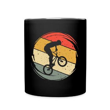 BMX Fahrer Vintage BMX Fahrrad - Tasse einfarbig - Schwarz - Vorne