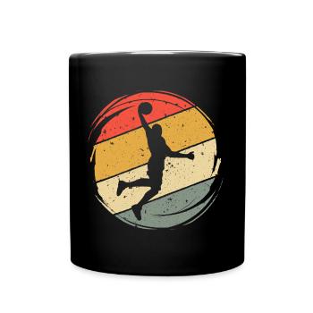 BasketballEr Dunking Joueur de basket Vintage - Mug uni - noir - Devant