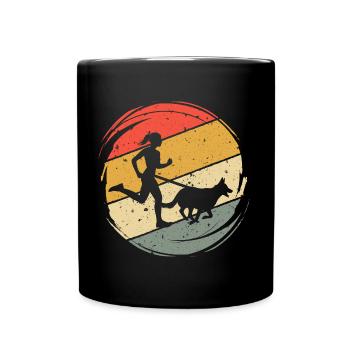 Coureur de canicross Femmes Cross-Country Course avec Chien - Mug uni - noir - Devant