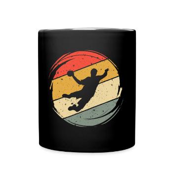 Handballspieler Handball Spieler Handballer Retro - Tasse einfarbig - Schwarz - Vorne