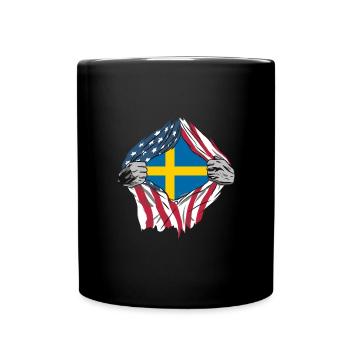 Drapeaux d'amitié USA Suède - Mug uni - noir - Devant