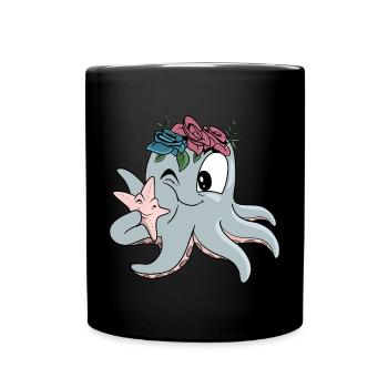 Poulpe Étoile de mer Poulpe - Mug uni - noir - Devant
