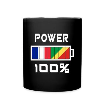 Frankreich und Kongo ernähren sich zu 100% - Tasse einfarbig - Schwarz - Vorne