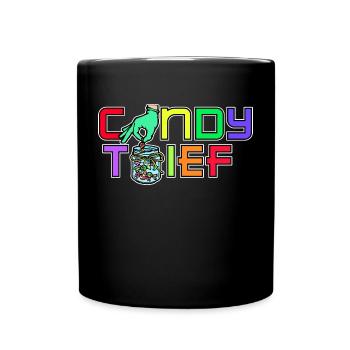 Süßigkeiten Statement Bonbon Naschkatzen Lecker - Tasse einfarbig - Schwarz - Vorne