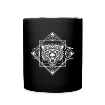Runen Icon Glaube - Tasse einfarbig - Schwarz - Vorne