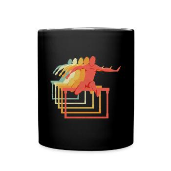 Hürden Hürdenlauf Hürdenläufer Läufer Athleten - Tasse einfarbig - Schwarz - Vorne