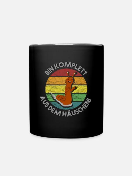 Nacktschnecke komplett aus dem Häuschen retro - Tasse einfarbig - Schwarz