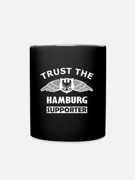 Vertraue dem Hamburger - Tasse einfarbig - Schwarz