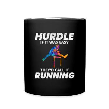 Hürden Hürdenlauf Hürdenläufer Läufer Athleten - Tasse einfarbig - Schwarz - Vorne