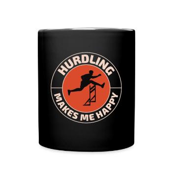 Hürden Hürdenlauf Hürdenläufer Läufer Athleten - Tasse einfarbig - Schwarz - Vorne