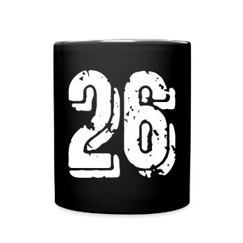 26 Zahl Trikot - Tasse einfarbig - Schwarz - Vorne