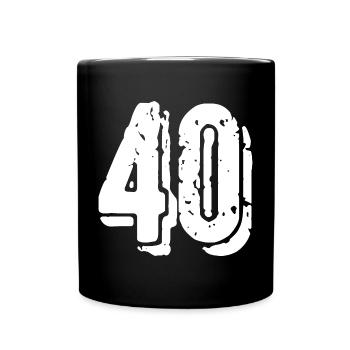 40 Zahl Trikot - Tasse einfarbig - Schwarz - Vorne