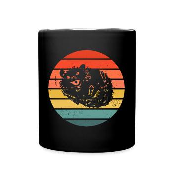 Hedgie Retro Sunset Hedgehog - Tasse einfarbig - Schwarz - Vorne