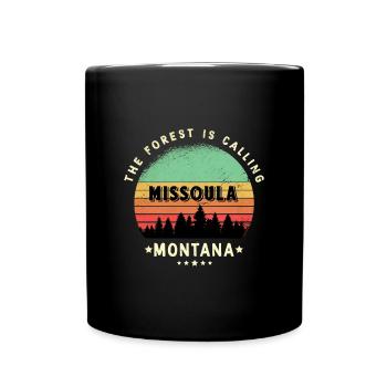 Motif forêt Missoula Montana - Mug uni - noir - Devant