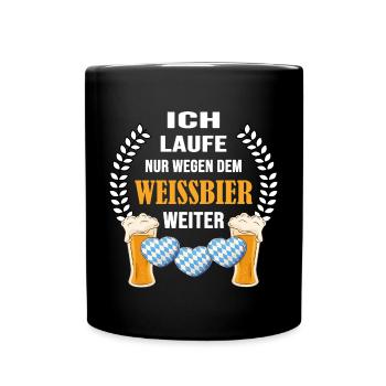 wandern bergwandern trekking wanderweg weißbier - Tasse einfarbig - Schwarz - Vorne